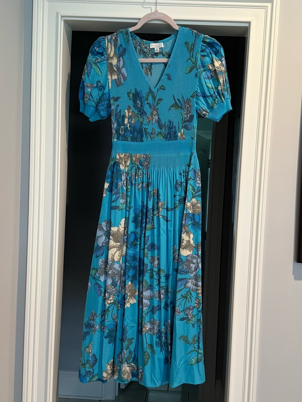 Current Air Teal Floral Midi Dress